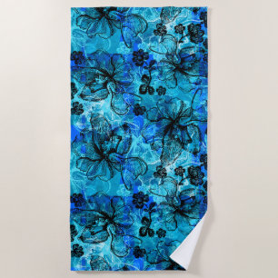 Serviette De Plage Dentelle de Wahine Floral d'orchidée hawaïenne en