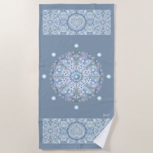 Serviette De Plage Dentelle en céramique bleu clair