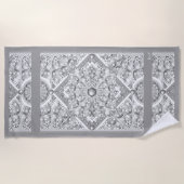 Serviette De Plage Dentelle en céramique Gris (Devant)