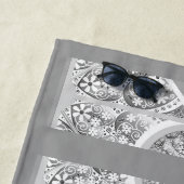Serviette De Plage Dentelle en céramique Gris (En situation)