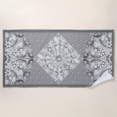 Serviette De Plage Dentelle en céramique Gris (Devant)