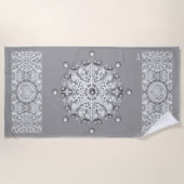 Serviette De Plage Dentelle en céramique Gris (Devant)