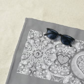Serviette De Plage Dentelle en céramique Gris (En situation)