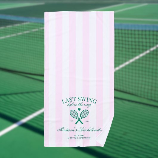 Serviette De Plage Dernier Swing Avant Le Cercle Retro Tennis Bach