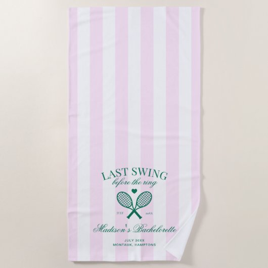 Serviette De Plage Dernier Swing Avant Le Cercle Retro Tennis Bach (Devant)