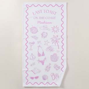 Serviette De Plage Dernier toast fantaisiste sur la côte rose