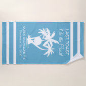 Serviette De Plage Dernier Toast Sur la côte Bachelorette (Devant)