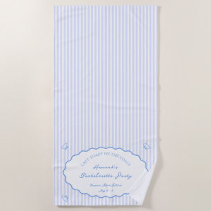Serviette De Plage Dernier Toast sur la Côte Bachelorette Bleue Party