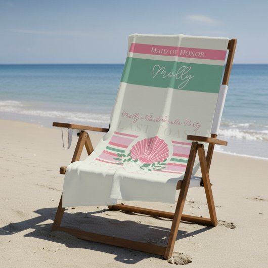 Serviette De Plage Dernier toast sur la côte - Bachelorette nautique