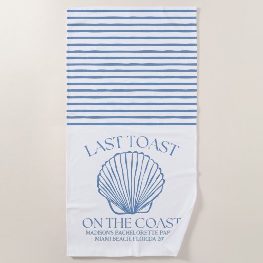 Serviette De Plage Dernier Toast Whimsical Sur La Côte (Devant)