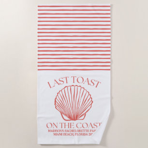 Serviette De Plage Dernière Toast Fantaisiste sur la Côte de Corail