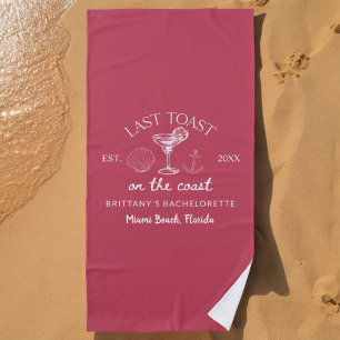 Serviette De Plage Dernière Toast sur la Fête de Bachelorette de la P