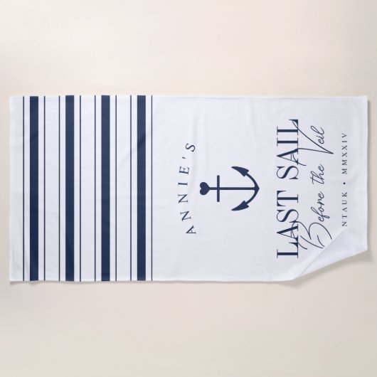 Serviette De Plage Dernière voile avant le voile de la future mariée (Devant)