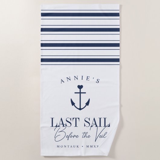 Serviette De Plage Dernière voile avant le voile de la future mariée (Devant)