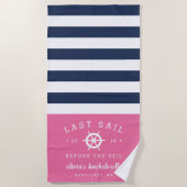 Serviette De Plage Dernière voile avant le week-end de Bachelorette V (Devant)