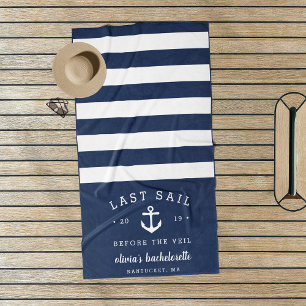 Serviette De Plage Dernière voile avant le week-end de Bachelorette V