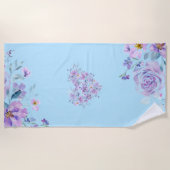 Serviette De Plage Des Clusters De Fleurs Violets  (Devant)