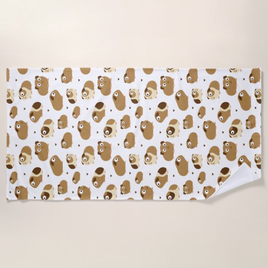 Serviette de plage des Cochons de Guinée mignonne (Devant)