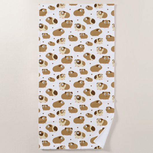 Serviette de plage des Cochons de Guinée mignonne (Devant)