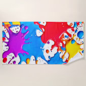 Serviette De Plage Des éclaboussures vibrantes de couleurs néon (Devant)