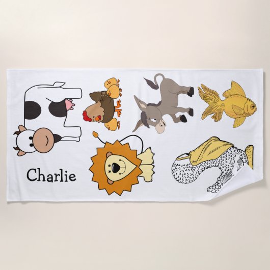 Serviette de plage des enfants faits sur commande (Devant)