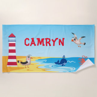 Serviette de plage des enfants personnalisés