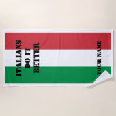 Serviette De Plage Des Italiens il améliorent le drapeau de la (Devant)