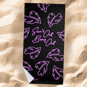 Serviette De Plage Des Soleils Sortent Du Néon Tropical