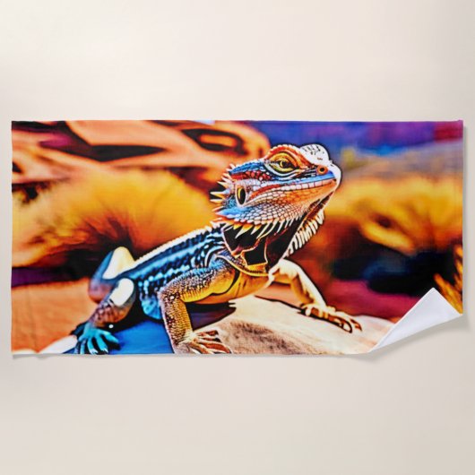 Serviette De Plage Desert Dragon Lizard Design (Devant)