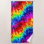 SERVIETTE DE PLAGE DESIGN COLORÉ DYNAMIQUE CRAVATE-DYE (Devant)