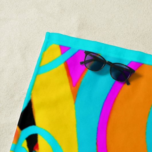 Serviette De Plage Design d'art Motif en néon électrique (En situation)