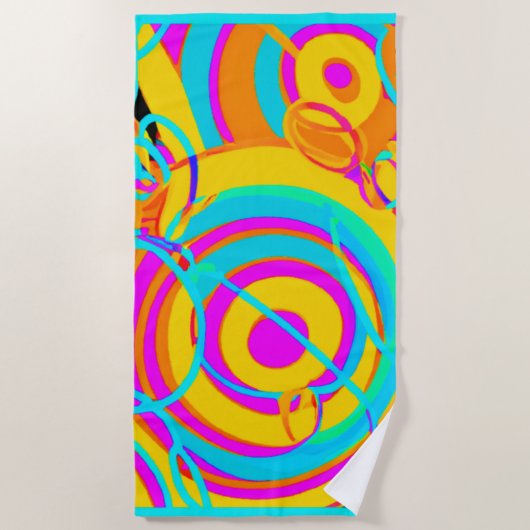 Serviette De Plage Design d'art Motif en néon électrique (Devant)