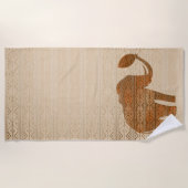 Serviette De Plage Design d'art tribal des éléphants (Devant)