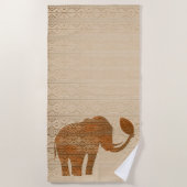 Serviette De Plage Design d'art tribal des éléphants (Devant)
