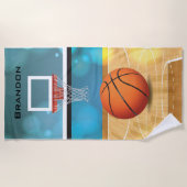 Serviette de plage design de basket-ball (Devant)