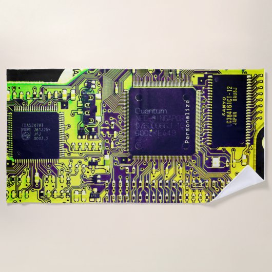 Serviette De Plage Design de carte de circuit imprimé moderne Ajouter (Devant)