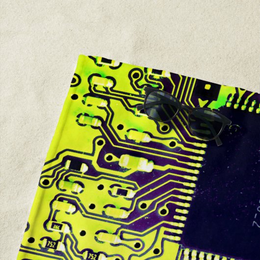 Serviette De Plage Design de carte de circuit imprimé moderne Ajouter (En situation)