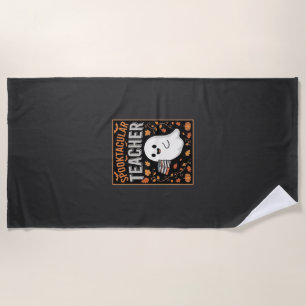 Serviette De Plage Design de fantôme Halloween pour enseignant Spookt