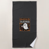 Serviette De Plage Design de fantôme Halloween pour enseignant Spookt (Devant)