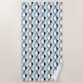 Serviette De Plage Design de pingouin (Devant)