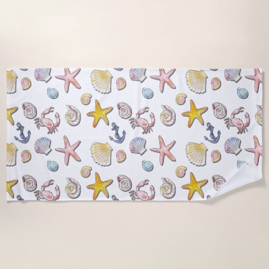 Serviette De Plage Design de plage simple et agréable (Devant)