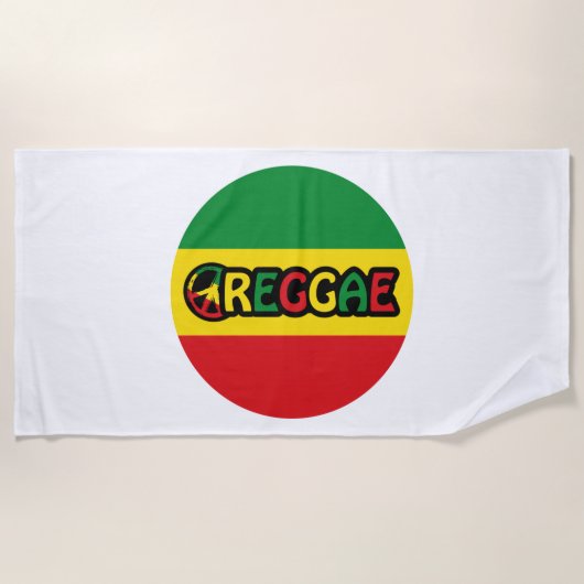 Serviette De Plage Design de reggae avec couleurs de drapeau reggae (Devant)