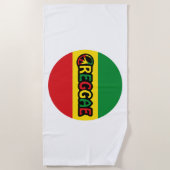Serviette De Plage Design de reggae avec couleurs de drapeau reggae (Devant)
