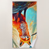 Serviette De Plage Design de scène de Crimson Fox (Devant)