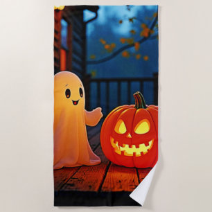 Serviette De Plage Design éffrayant d'Halloween brillant