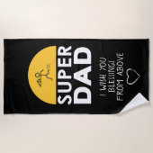 Serviette De Plage Design élégant "SUPER DAD" Voeux personnalisés (Devant)
