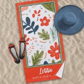 Serviette De Plage Design floral tout simplement amusant