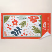 Serviette De Plage Design floral tout simplement amusant (Devant)