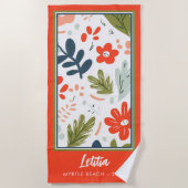 Serviette De Plage Design floral tout simplement amusant (Devant)