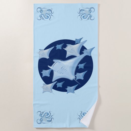 Serviette De Plage Design graphique Manta Ray Lover (Devant)